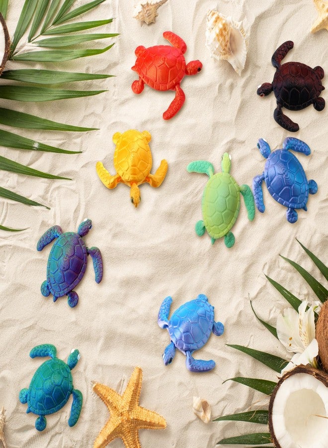 Soulchen 12 Pcs 3D Printed Turtle 3D Printed Animals Sea Turtles Toys Gradient Colors Flexible Animals Statue Desk Fidget Funny Positive Motivational Gifts for Office Home Decor - Image 4